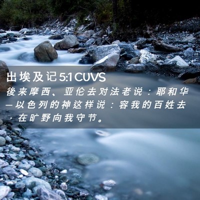 Picture 02 - 出 埃 及 记 5:1 CUVS - 後 来 摩 西 、 亚 伦 去 对 法 老 说 - Bible Verse Picture