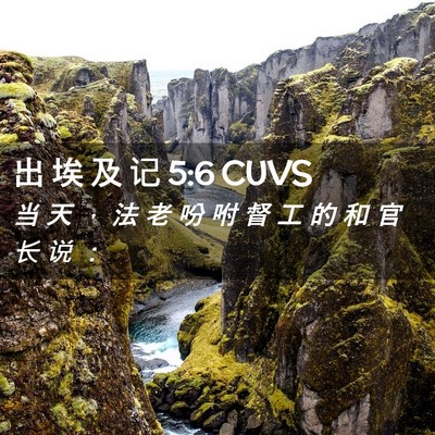 Picture 02 - 出 埃 及 记 5:6 CUVS - 当 天 ， 法 老 吩 咐 督 工 的 和 官 - Bible Verse Picture