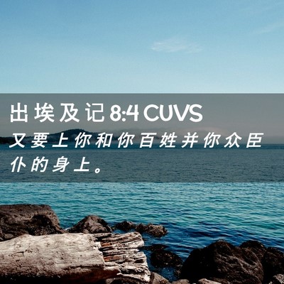 Picture 02 - 出 埃 及 记 8:4 CUVS - 又 要 上 你 和 你 百 姓 并 你 众 臣 - Bible Verse Picture