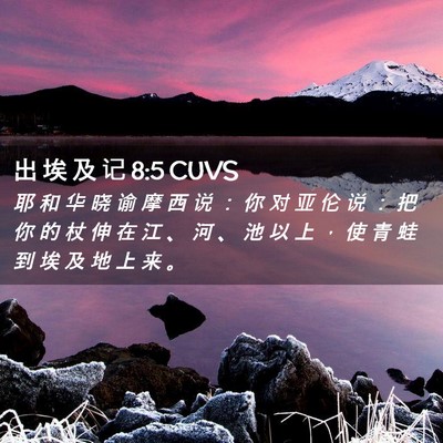 Picture 02 - 出 埃 及 记 8:5 CUVS - 耶 和 华 晓 谕 摩 西 说 ： 你 对 亚 - Bible Verse Picture