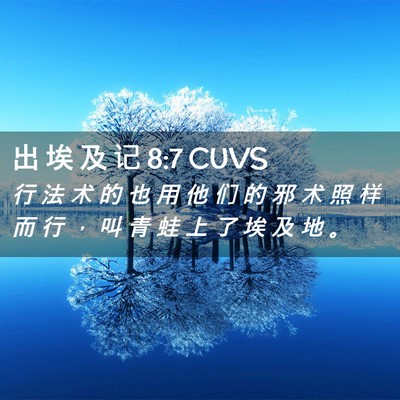 Picture 02 - 出 埃 及 记 8:7 CUVS - 行 法 术 的 也 用 他 们 的 邪 术 照 - Bible Verse Picture
