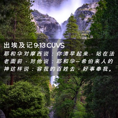 Picture 02 - 出 埃 及 记 9:13 CUVS - 耶 和 华 对 摩 西 说 ： 你 清 早 起 - Bible Verse Picture