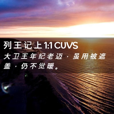 Picture 02 - 列 王 记 上 1:1 CUVS - 大 卫 王 年 纪 老 迈 ， 虽 用 被 遮 - Bible Verse Picture