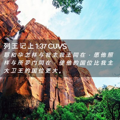 Picture 02 - 列 王 记 上 1:37 CUVS - 耶 和 华 怎 样 与 我 主 我 王 同 在 - Bible Verse Picture