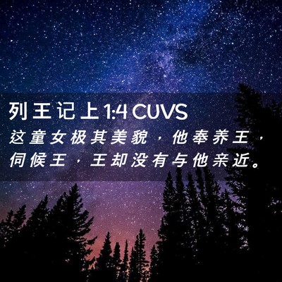 Picture 02 - 列 王 记 上 1:4 CUVS - 这 童 女 极 其 美 貌 ， 他 奉 养 王 - Bible Verse Picture