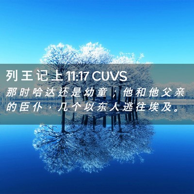 Picture 02 - 列 王 记 上 11:17 CUVS - 那 时 哈 达 还 是 幼 童 ； 他 和 他 - Bible Verse Picture