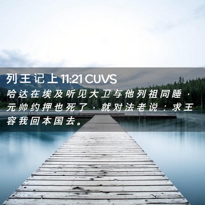Picture 02 - 列 王 记 上 11:21 CUVS - 哈 达 在 埃 及 听 见 大 卫 与 他 列 - Bible Verse Picture