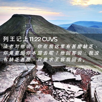 Picture 02 - 列 王 记 上 11:22 CUVS - 法 老 对 他 说 ： 你 在 我 这 里 有 - Bible Verse Picture