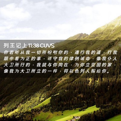 Picture 02 - 列 王 记 上 11:38 CUVS - 你 若 听 从 我 一 切 所 吩 咐 你 的 - Bible Verse Picture