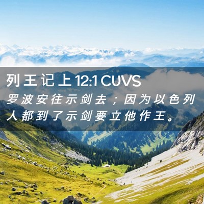 Picture 02 - 列 王 记 上 12:1 CUVS - 罗 波 安 往 示 剑 去 ； 因 为 以 色 - Bible Verse Picture
