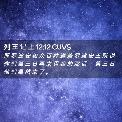 Picture 02 - 列 王 记 上 12:12 CUVS - 耶 罗 波 安 和 众 百 姓 遵 着 罗 波 - Bible Verse Picture