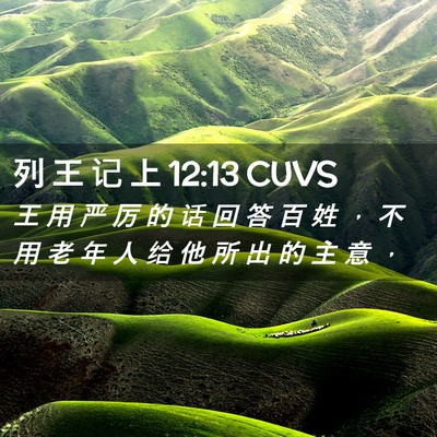 Picture 02 - 列 王 记 上 12:13 CUVS - 王 用 严 厉 的 话 回 答 百 姓 ， 不 - Bible Verse Picture