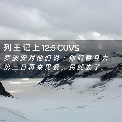 Picture 02 - 列 王 记 上 12:5 CUVS - 罗 波 安 对 他 们 说 ： 你 们 暂 且 - Bible Verse Picture