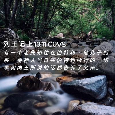 Picture 02 - 列 王 记 上 13:11 CUVS - 有 一 个 老 先 知 住 在 伯 特 利 ， - Bible Verse Picture