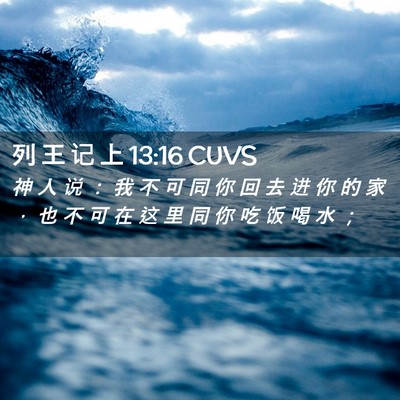 Picture 02 - 列 王 记 上 13:16 CUVS - 神 人 说 ： 我 不 可 同 你 回 去 进 - Bible Verse Picture