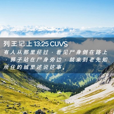 Picture 02 - 列 王 记 上 13:25 CUVS - 有 人 从 那 里 经 过 ， 看 见 尸 身 - Bible Verse Picture