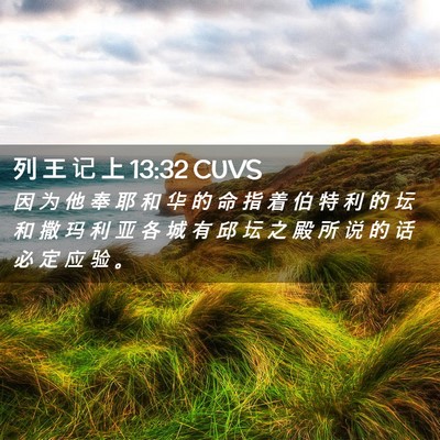 Picture 02 - 列 王 记 上 13:32 CUVS - 因 为 他 奉 耶 和 华 的 命 指 着 伯 - Bible Verse Picture