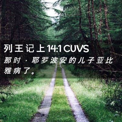 Picture 02 - 列 王 记 上 14:1 CUVS - 那 时 ， 耶 罗 波 安 的 儿 子 亚 比 - Bible Verse Picture