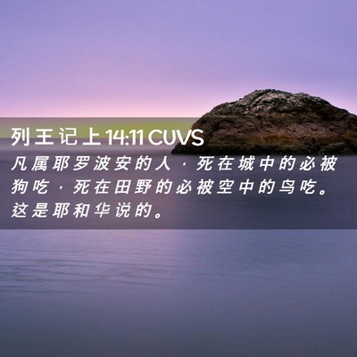Picture 02 - 列 王 记 上 14:11 CUVS - 凡 属 耶 罗 波 安 的 人 ， 死 在 城 - Bible Verse Picture