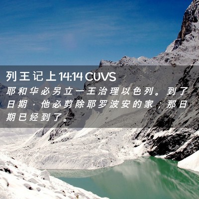 Picture 02 - 列 王 记 上 14:14 CUVS - 耶 和 华 必 另 立 一 王 治 理 以 色 - Bible Verse Picture
