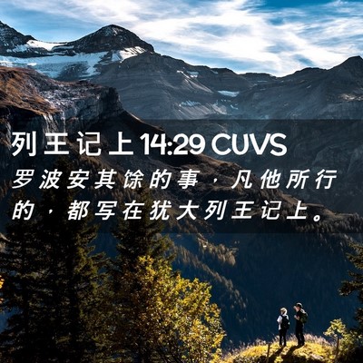 Picture 02 - 列 王 记 上 14:29 CUVS - 罗 波 安 其 馀 的 事 ， 凡 他 所 行 - Bible Verse Picture