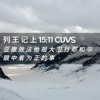 Picture 02 - 列 王 记 上 15:11 CUVS - 亚 撒 效 法 他 祖 大 卫 行 耶 和 华 - Bible Verse Picture