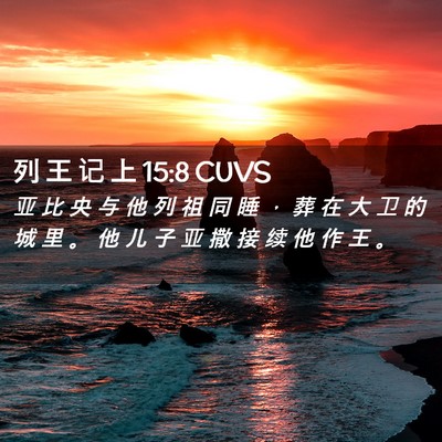 Picture 02 - 列 王 记 上 15:8 CUVS - 亚 比 央 与 他 列 祖 同 睡 ， 葬 在 - Bible Verse Picture