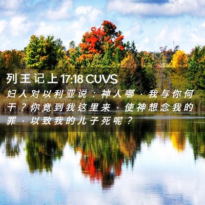 Picture 02 - 列 王 记 上 17:18 CUVS - 妇 人 对 以 利 亚 说 ： 神 人 哪 ， - Bible Verse Picture