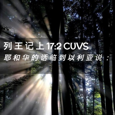 Picture 02 - 列 王 记 上 17:2 CUVS - 耶 和 华 的 话 临 到 以 利 亚 说 - Bible Verse Picture