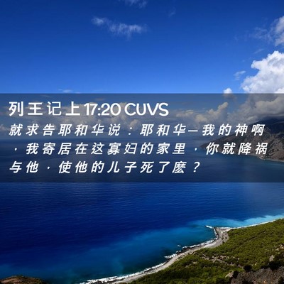 Picture 02 - 列 王 记 上 17:20 CUVS - 就 求 告 耶 和 华 说 ： 耶 和 华 ─ - Bible Verse Picture