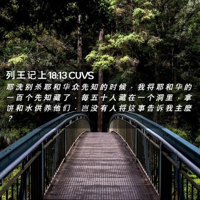 Picture 02 - 列 王 记 上 18:13 CUVS - 耶 洗 别 杀 耶 和 华 众 先 知 的 时 - Bible Verse Picture