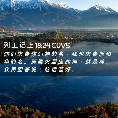 Picture 02 - 列 王 记 上 18:24 CUVS - 你 们 求 告 你 们 神 的 名 ， 我 也 - Bible Verse Picture