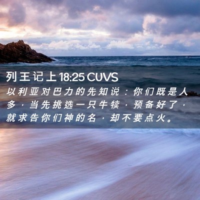 Picture 02 - 列 王 记 上 18:25 CUVS - 以 利 亚 对 巴 力 的 先 知 说 ： 你 - Bible Verse Picture