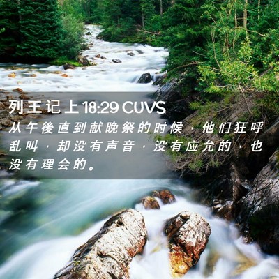 Picture 02 - 列 王 记 上 18:29 CUVS - 从 午 後 直 到 献 晚 祭 的 时 候 ， - Bible Verse Picture
