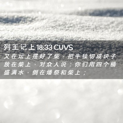 Picture 02 - 列 王 记 上 18:33 CUVS - 又 在 坛 上 摆 好 了 柴 ， 把 牛 犊 - Bible Verse Picture