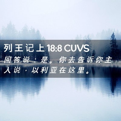 Picture 02 - 列 王 记 上 18:8 CUVS - 回 答 说 ： 是 。 你 去 告 诉 你 主 - Bible Verse Picture