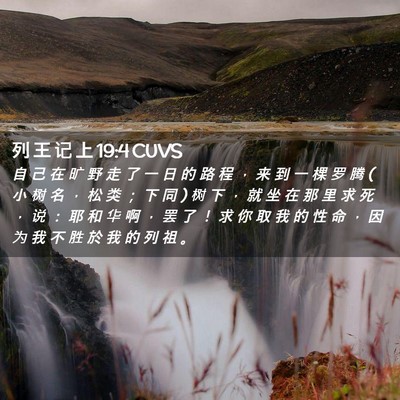 Picture 02 - 列 王 记 上 19:4 CUVS - 自 己 在 旷 野 走 了 一 日 的 路 程 - Bible Verse Picture