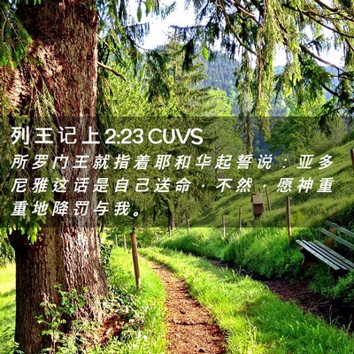 Picture 02 - 列 王 记 上 2:23 CUVS - 所 罗 门 王 就 指 着 耶 和 华 起 誓 - Bible Verse Picture
