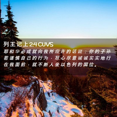 Picture 02 - 列 王 记 上 2:4 CUVS - 耶 和 华 必 成 就 向 我 所 应 许 的 - Bible Verse Picture