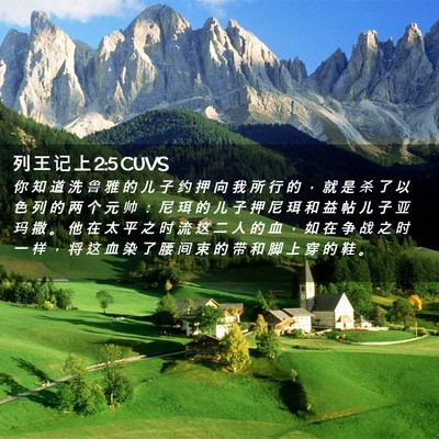 Picture 02 - 列 王 记 上 2:5 CUVS - 你 知 道 洗 鲁 雅 的 儿 子 约 押 向 - Bible Verse Picture