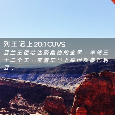 Picture 02 - 列 王 记 上 20:1 CUVS - 亚 兰 王 便 哈 达 聚 集 他 的 全 军 - Bible Verse Picture