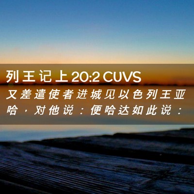 Picture 02 - 列 王 记 上 20:2 CUVS - 又 差 遣 使 者 进 城 见 以 色 列 王 - Bible Verse Picture