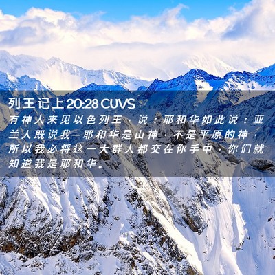 Picture 02 - 列 王 记 上 20:28 CUVS - 有 神 人 来 见 以 色 列 王 ， 说 ： - Bible Verse Picture
