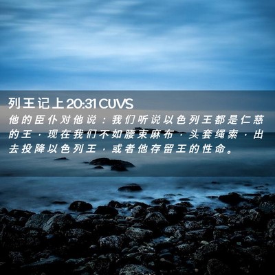 Picture 02 - 列 王 记 上 20:31 CUVS - 他 的 臣 仆 对 他 说 ： 我 们 听 说 - Bible Verse Picture