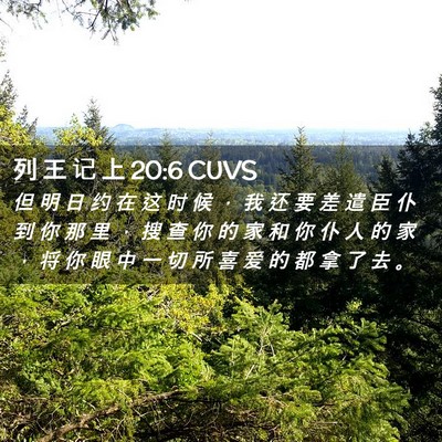 Picture 02 - 列 王 记 上 20:6 CUVS - 但 明 日 约 在 这 时 候 ， 我 还 要 - Bible Verse Picture