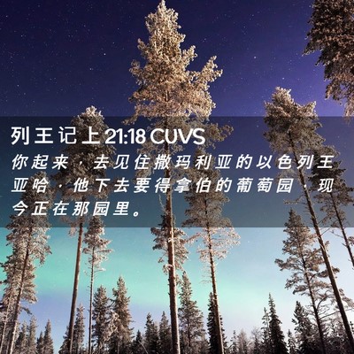 Picture 02 - 列 王 记 上 21:18 CUVS - 你 起 来 ， 去 见 住 撒 玛 利 亚 的 - Bible Verse Picture