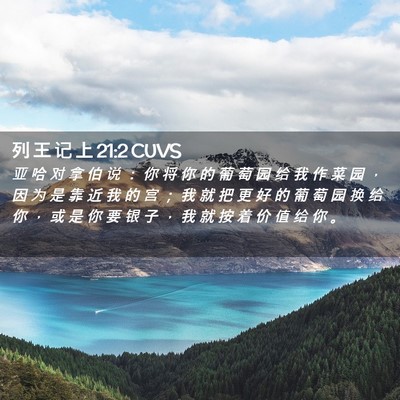 Picture 02 - 列 王 记 上 21:2 CUVS - 亚 哈 对 拿 伯 说 ： 你 将 你 的 葡 - Bible Verse Picture