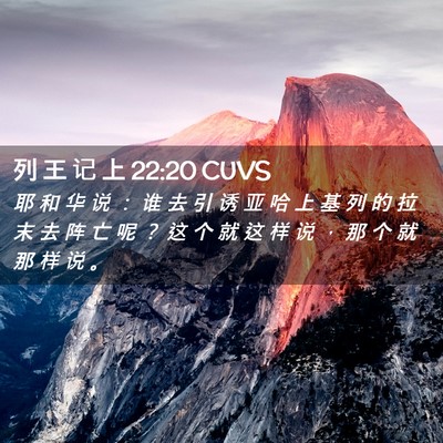 Picture 02 - 列 王 记 上 22:20 CUVS - 耶 和 华 说 ： 谁 去 引 诱 亚 哈 上 - Bible Verse Picture