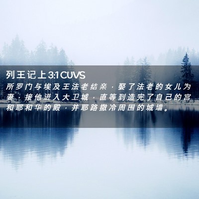 Picture 02 - 列 王 记 上 3:1 CUVS - 所 罗 门 与 埃 及 王 法 老 结 亲 ， - Bible Verse Picture
