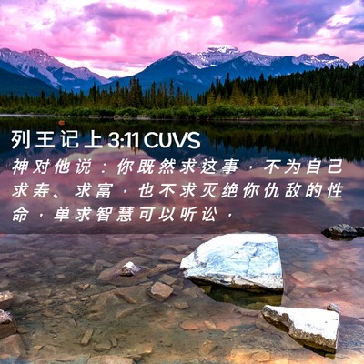 Picture 02 - 列 王 记 上 3:11 CUVS - 神 对 他 说 ： 你 既 然 求 这 事 ， - Bible Verse Picture